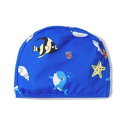 Babyhug Swimming Trunks with Sea Life Theme Print & Cap - Blue