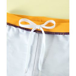 Babyhug Crocodile Printed Swimming Trunk With Cap - Blue