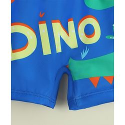 Babyhug Dino Printed Swimming Trunk With Cap - Blue