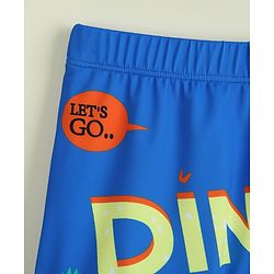 Babyhug Dino Printed Swimming Trunk With Cap - Blue