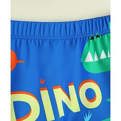 Babyhug Dino Printed Swimming Trunk With Cap - Blue