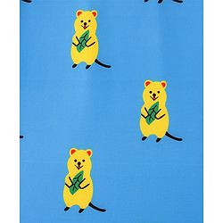 Babyhug Raglan Full Sleeves Bear Printed Legged Swimsuit - Light Blue