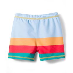 Babyhug Half Sleeves Two Piece Swimsuit with Hot Air Balloon Print - Light Blue
