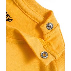 Babyhug Disney Single Jersey Knit Dungaree & Half Sleeves Inner Tee With Lion King Graphics - Blue & Yellow