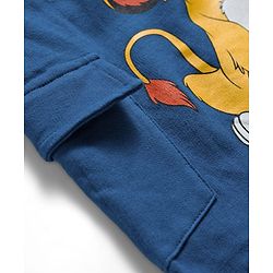 Babyhug Disney Single Jersey Knit Dungaree & Half Sleeves Inner Tee With Lion King Graphics - Blue & Yellow