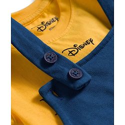 Babyhug Disney Single Jersey Knit Dungaree & Half Sleeves Inner Tee With Lion King Graphics - Blue & Yellow