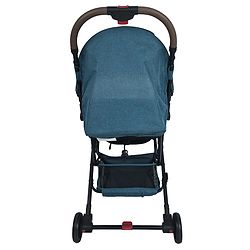 Babyhug Compact Fold Baby Stroller with Trolley Handle & Linked Brake | One-Hand Fold| 5-Point Harness| Multi-Recline Seat| Shock Absorbing Wheels| Concealed Linked Brake  Blue
