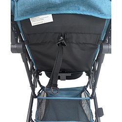 Babyhug Compact Fold Baby Stroller with Trolley Handle & Linked Brake | One-Hand Fold| 5-Point Harness| Multi-Recline Seat| Shock Absorbing Wheels| Concealed Linked Brake  Blue