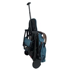 Babyhug Compact Fold Baby Stroller with Trolley Handle & Linked Brake | One-Hand Fold| 5-Point Harness| Multi-Recline Seat| Shock Absorbing Wheels| Concealed Linked Brake  Blue