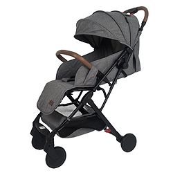 Babyhug Compact Fold Baby Stroller with Trolley Handle & Linked Brake | One-Hand Fold| 5-Point Harness| Multi-Recline Seat| Shock Absorbing Wheels| Concealed Linked Brake  Blue
