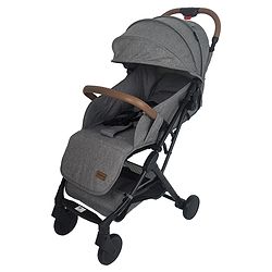 Babyhug Compact Fold Baby Stroller with Trolley Handle & Linked Brake | One-Hand Fold| 5-Point Harness| Multi-Recline Seat| Shock Absorbing Wheels| Concealed Linked Brake  Blue