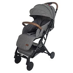 Babyhug Compact Fold Baby Stroller with Trolley Handle & Linked Brake | One-Hand Fold| 5-Point Harness| Multi-Recline Seat| Shock Absorbing Wheels| Concealed Linked Brake  Blue