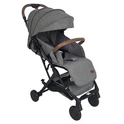 Babyhug Compact Fold Baby Stroller with Trolley Handle & Linked Brake | One-Hand Fold| 5-Point Harness| Multi-Recline Seat| Shock Absorbing Wheels| Concealed Linked Brake  Blue