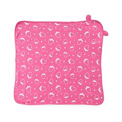 Babyhug Cotton Knit Hooded Wrapper With Floral Print L 65 x B 61 cm - Pink