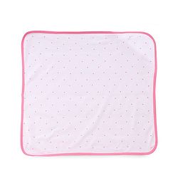 Babyhug Cotton Knit Hooded Wrapper Polka Dots Print  L 65 x B 61 cm - Pink