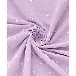 Babyhug Cotton Knit Hooded Wrapper With Polka Dots & Bow Applique L 65 x B 61 cm - Lavender