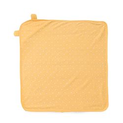 Babyhug Cotton Knit Hooded Wrapper With Butterfly Embroidery & Polka Dots Print L 65 x B 61 cm - Orange
