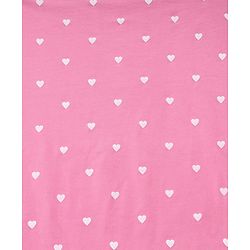 Babyhug Cotton Knit Hooded Wrapper With Hearts Print L 65 x B 61 cm - Pink