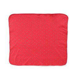 Babyhug Cotton Knit Hooded Wrapper With Polka Dots Print & Bow Applique L 65 x B 61 cm - Red