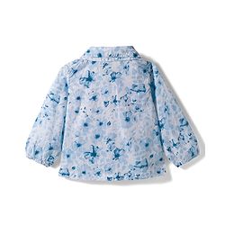 Babyhug Cotton Woven Full Sleeves Floral Printed Top & Jeans Set - Light Blue