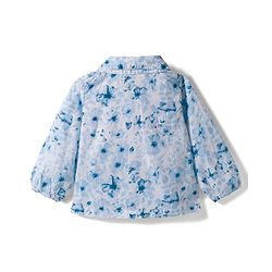 Babyhug Cotton Woven Full Sleeves Floral Printed Top & Jeans Set - Light Blue