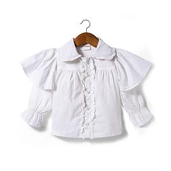Babyhug Cotton Woven Full Sleeves Top & Jeans Set - White & Blue