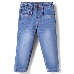 Babyhug Cotton Woven Full Sleeves Checkered Top & Denim Jeans Set - Multicolor