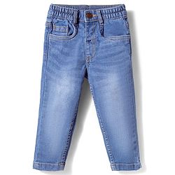 Babyhug Cotton Woven Full Sleeves Checkered Top & Denim Jeans Set - Multicolor