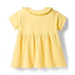 Babyhug Interlock Knit Half Sleeves Frock with Bloomer & Fruit Print - Yellow