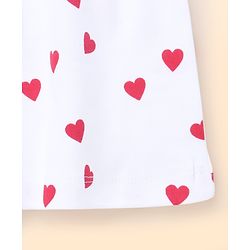 Babyhug 100% Cotton Knit Half Sleeves Polka Dots Printed Frock With Bloomer - White & Red