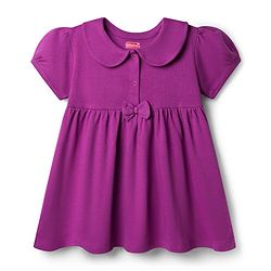 Babyhug 100% Cotton Knit Half Sleeves Solid Frock With Bloomer - Purple