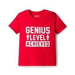 Babyhug Cotton Knit Half Sleeves T-Shirt With Text Print - Red