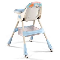 Babyhug 3-in-1 Convertible High Chair - Green| 5-Point Safety Harness| Dual Detachable Food Tray| Adjustable & Foldable Design| Removable Wheels with Brakes| Anti-Skid Base| Toddler & Rocking Chair