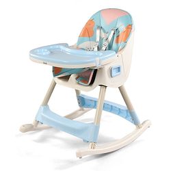 Babyhug 3-in-1 Convertible High Chair - Green| 5-Point Safety Harness| Dual Detachable Food Tray| Adjustable & Foldable Design| Removable Wheels with Brakes| Anti-Skid Base| Toddler & Rocking Chair