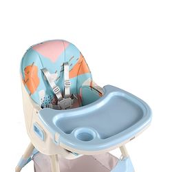 Babyhug 3-in-1 Convertible High Chair - Green| 5-Point Safety Harness| Dual Detachable Food Tray| Adjustable & Foldable Design| Removable Wheels with Brakes| Anti-Skid Base| Toddler & Rocking Chair