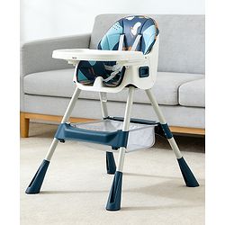 Babyhug 3-in-1 Convertible High Chair - Green| 5-Point Safety Harness| Dual Detachable Food Tray| Adjustable & Foldable Design| Removable Wheels with Brakes| Anti-Skid Base| Toddler & Rocking Chair