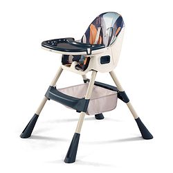Babyhug 3-in-1 Convertible High Chair - Green| 5-Point Safety Harness| Dual Detachable Food Tray| Adjustable & Foldable Design| Removable Wheels with Brakes| Anti-Skid Base| Toddler & Rocking Chair
