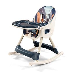 Babyhug 3-in-1 Convertible High Chair - Green| 5-Point Safety Harness| Dual Detachable Food Tray| Adjustable & Foldable Design| Removable Wheels with Brakes| Anti-Skid Base| Toddler & Rocking Chair
