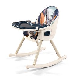 Babyhug 3-in-1 Convertible High Chair - Green| 5-Point Safety Harness| Dual Detachable Food Tray| Adjustable & Foldable Design| Removable Wheels with Brakes| Anti-Skid Base| Toddler & Rocking Chair