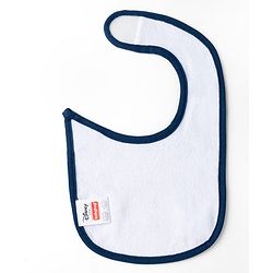 Babyhug Disney Mickey Sailor Print Premium Bibs Pack of 2 - White & Navy| Soft & Skin Friendly| Absorbent Material| Feeding & Drool Protection| Machine Washable| Easy Velcro Closure