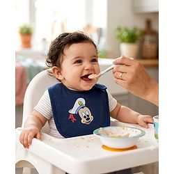 Babyhug Disney Mickey Sailor Print Premium Bibs Pack of 2 - Blue & Navy| Soft & Skin Friendly| Absorbent Material| Feeding & Drool Protection| Machine Washable| Easy Velcro Closure