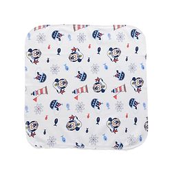 Babyhug Disney Mickey Sailor Print Premium Wash Cloths Pack of 6 - White, Blue & Navy| Soft & Gentle| Highly Absorbent| Multipurpose Baby Care Essential| Machine Washable