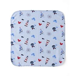 Babyhug Disney Mickey Sailor Print Premium Wash Cloths Pack of 6 - White, Blue & Navy| Soft & Gentle| Highly Absorbent| Multipurpose Baby Care Essential| Machine Washable