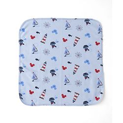 Babyhug Disney Mickey Sailor Print Premium Wash Cloths Pack of 6 - White, Blue & Navy| Soft & Gentle| Highly Absorbent| Multipurpose Baby Care Essential| Machine Washable