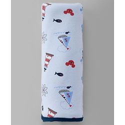 Babyhug Disney Mickey Sailor Print Premium Cotton Wrappers Pack of 3 - White, Blue & Navy| Soft & Breathable| Lightweight | Multi-Purpose Baby Wrapper| 0-12 Months| Travel Friendly
