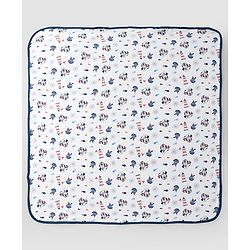 Babyhug Disney Mickey Sailor Print Premium Cotton Wrappers Pack of 3 - White, Blue & Navy| Soft & Breathable| Lightweight | Multi-Purpose Baby Wrapper| 0-12 Months| Travel Friendly