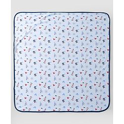 Babyhug Disney Mickey Sailor Print Premium Cotton Wrappers Pack of 3 - White, Blue & Navy| Soft & Breathable| Lightweight | Multi-Purpose Baby Wrapper| 0-12 Months| Travel Friendly