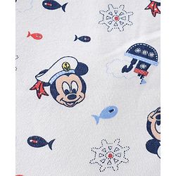 Babyhug Disney Sailor Mickey Premium Swaddle Wrapper - White Soft Breathable Cotton Adjustable Velcro Closure Gentle on Baby's Skin 0-6 Months Prevents Startling Reflex Travel Friendly