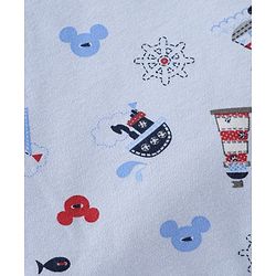 Babyhug Disney Sailor Mickey Premium Swaddle Wrapper - Blue Soft Breathable Cotton Adjustable Velcro Closure| Gentle on Baby's Skin 0-6 Months Prevents Startling Reflex Travel Friendly