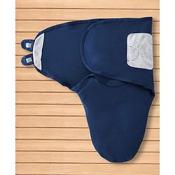 Babyhug Disney Sailor Mickey Premium Swaddle Pack of 2 - Navy & White Soft & Skin Friendly Cotton Velcro Closure| Newborn Baby Wrapper  0 to 6 Months Prevents Startling Reflex Travel Friendly